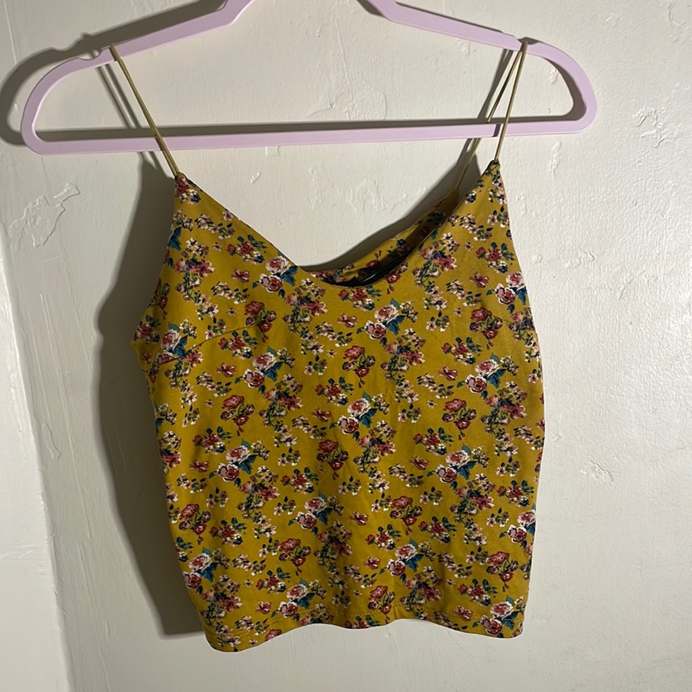 Mustard Yellow Floral Tank Top 🌻